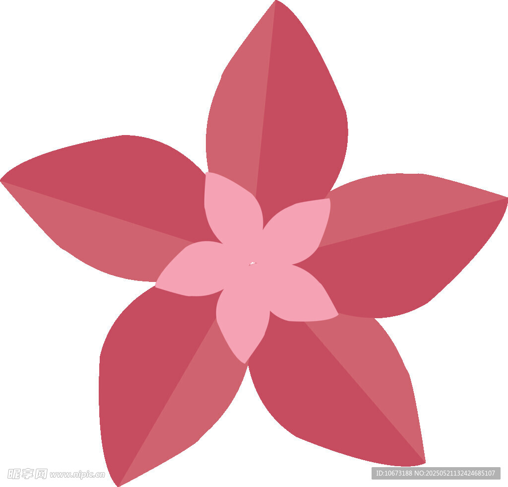 粉色五瓣花朵图案