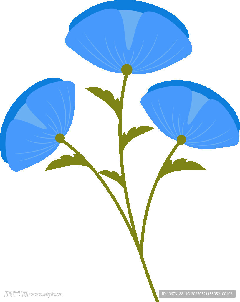 蓝色花朵插画