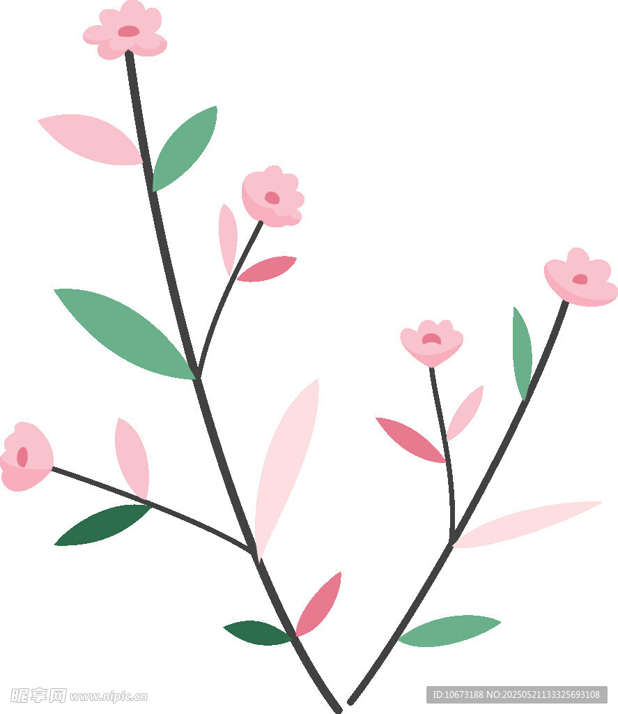 粉色小花插画