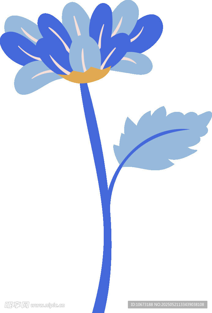 蓝色花朵插画
