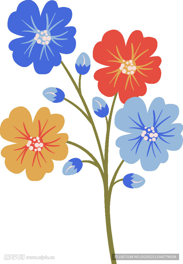 多彩花卉插画