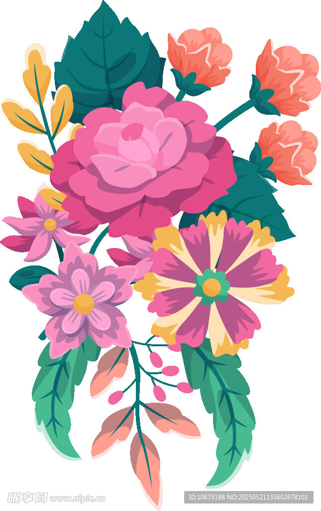 缤纷花卉插画