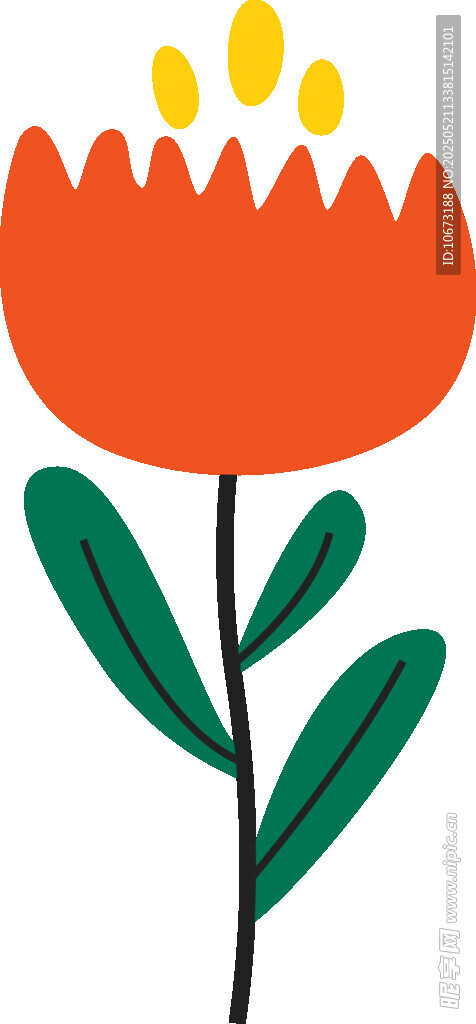 橙色花朵插画