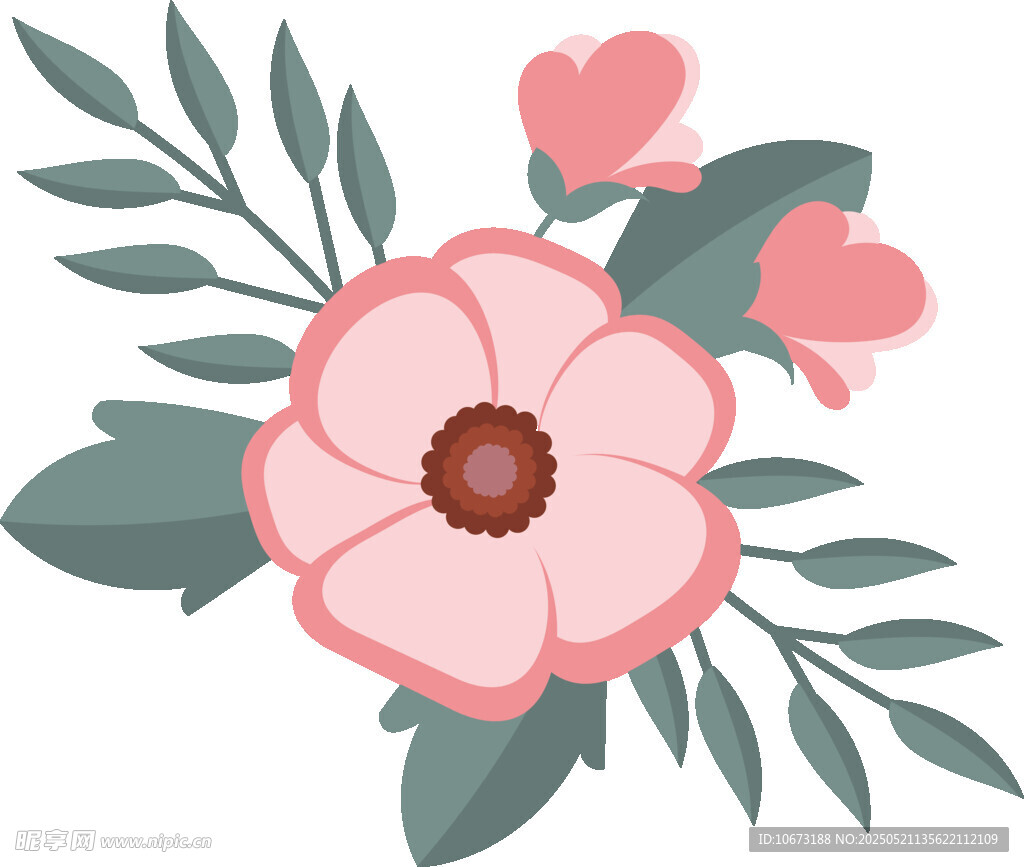 粉色花卉插画
