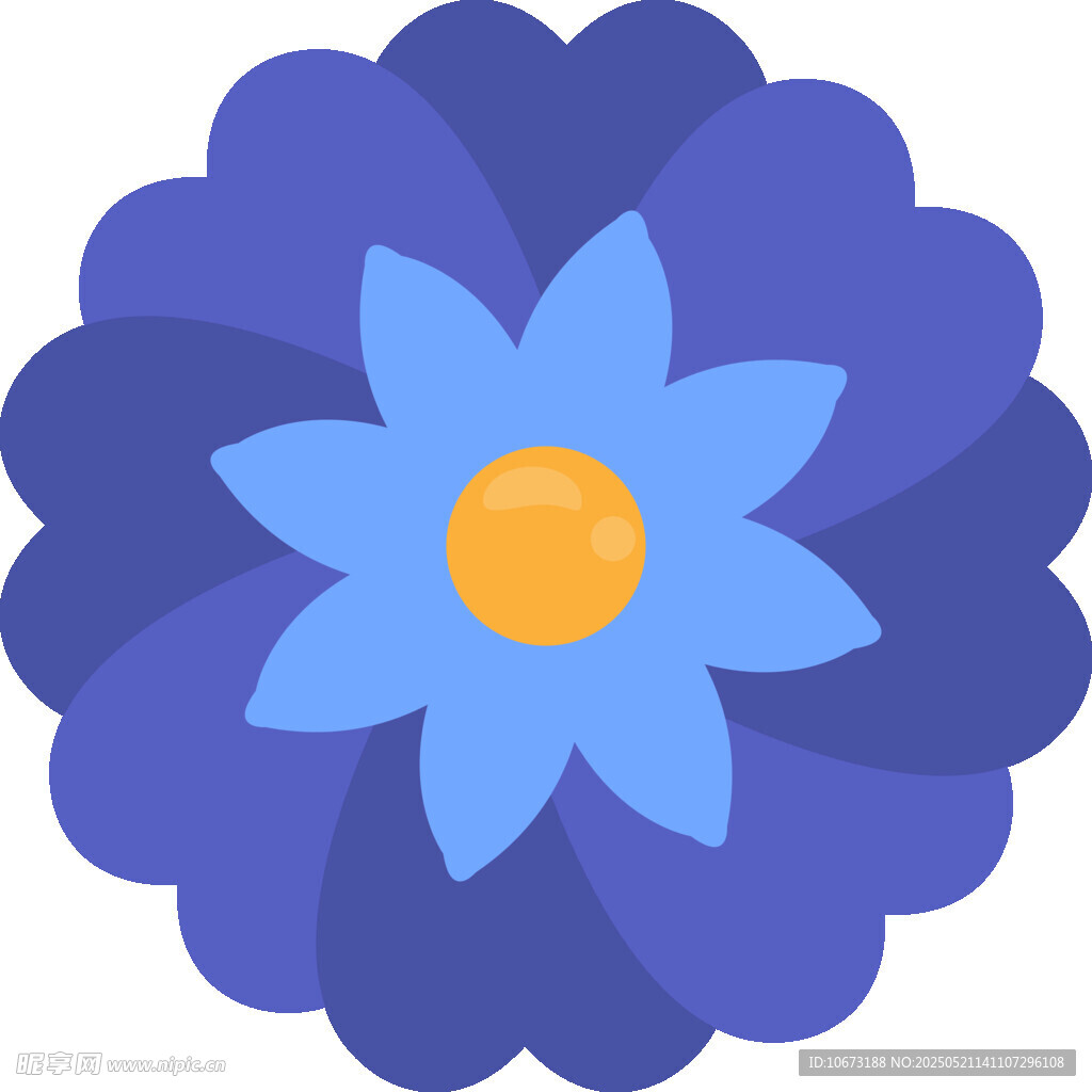 蓝色花朵图标