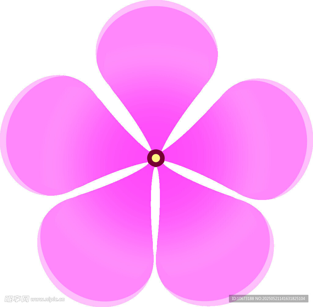 粉色五瓣花朵图案