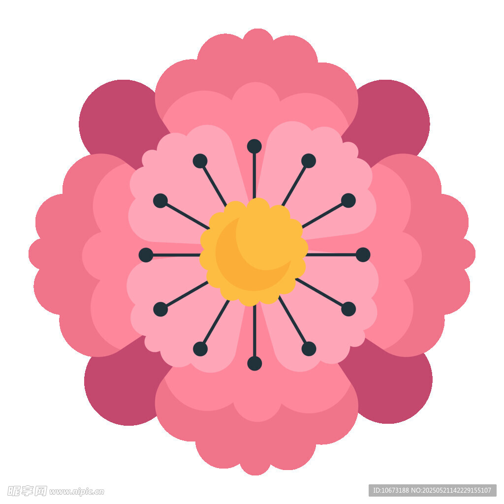 粉色花朵图案设计元素