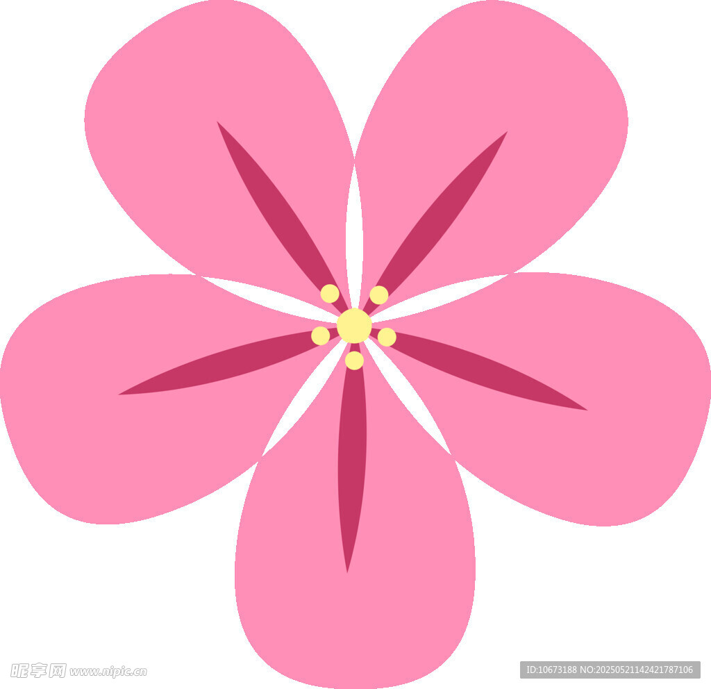粉色五瓣花朵图案