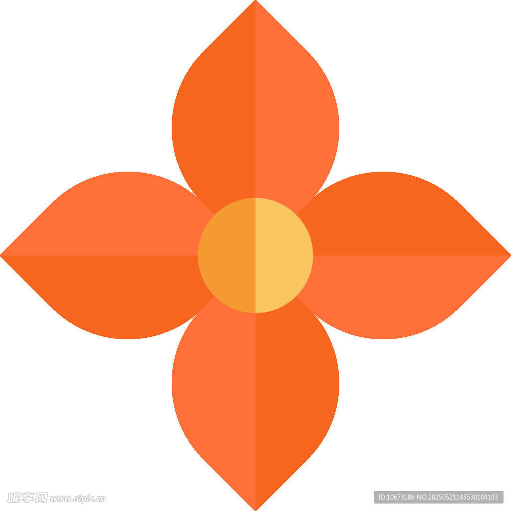 橙色四瓣花朵图标