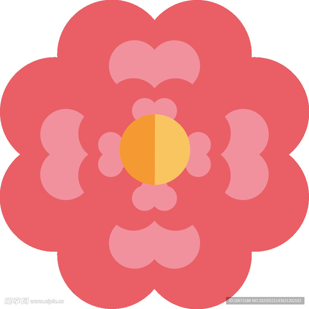 简约粉色花朵图标