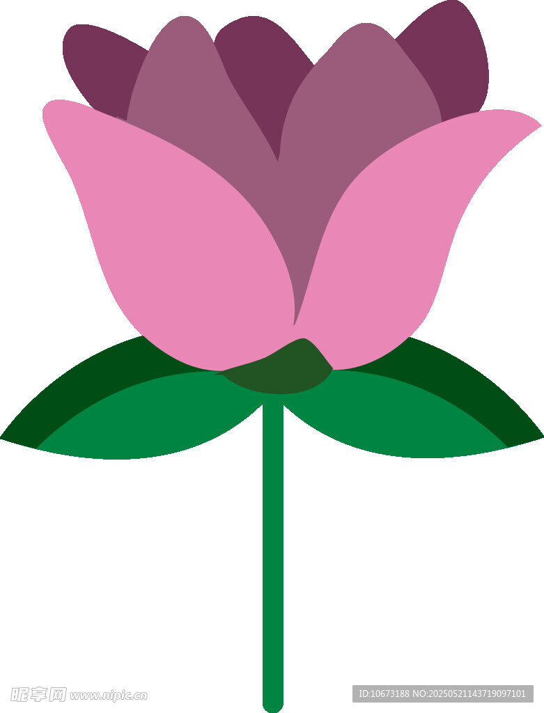 简约粉色花朵插画