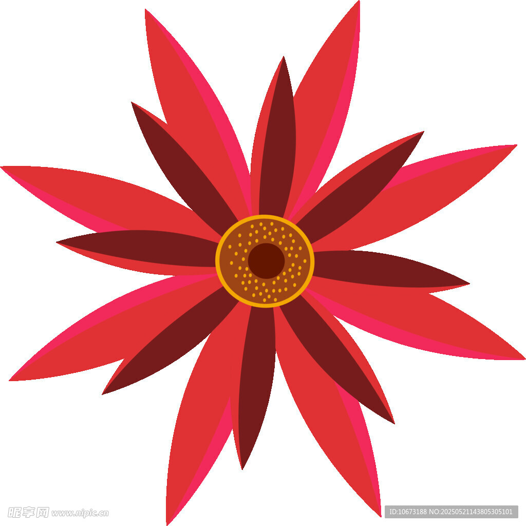红色花朵矢量插画图案