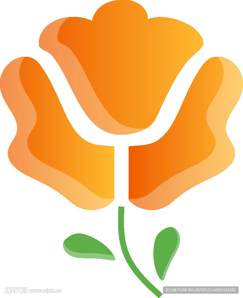 橙色花朵图标设计元素
