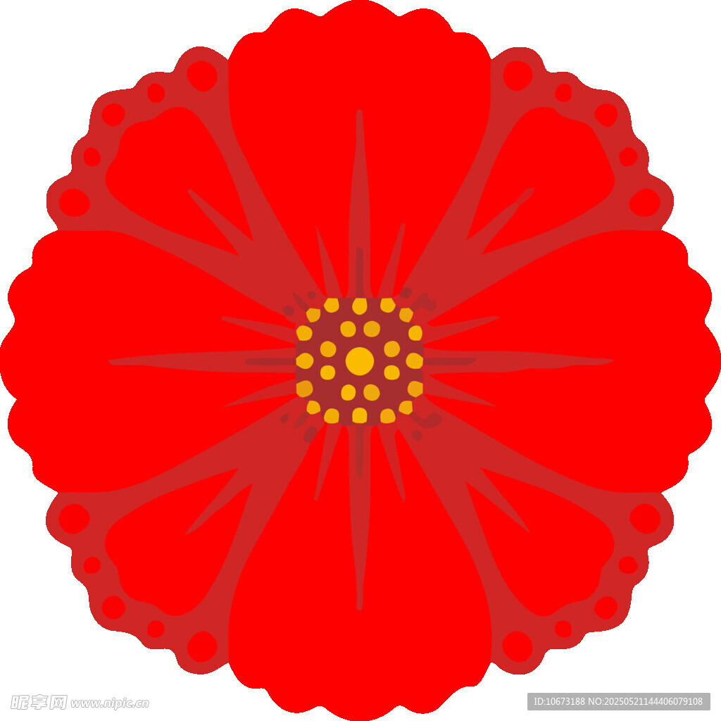 红色花朵图案设计