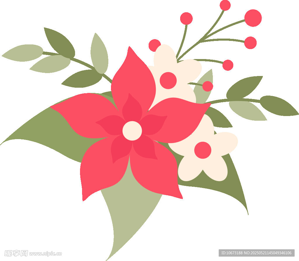 鲜艳花卉插画