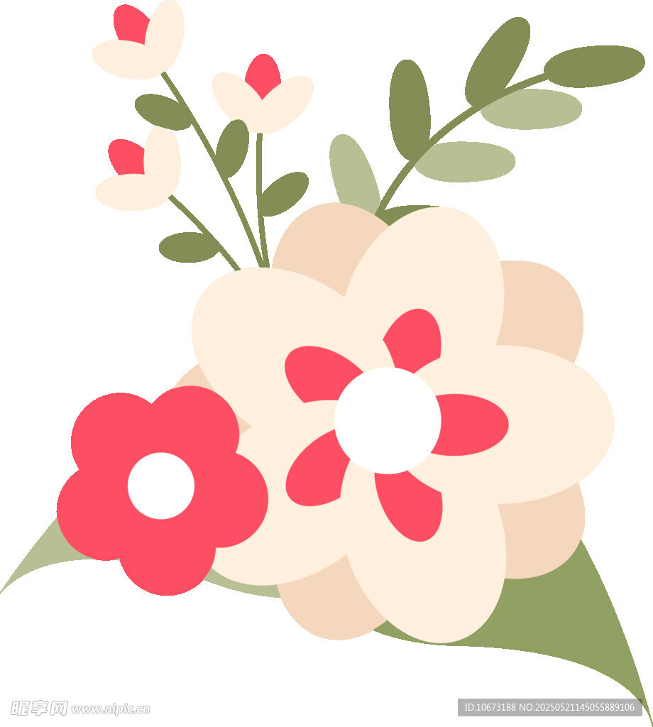 清新手绘花卉插画图案