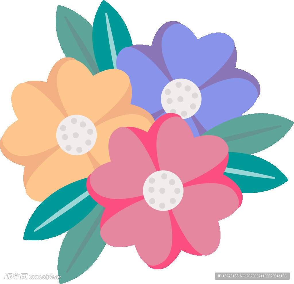 多彩花朵插画