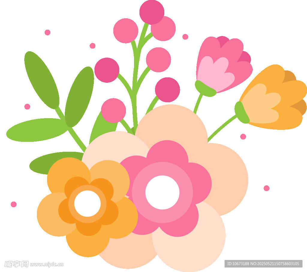 缤纷花朵插画