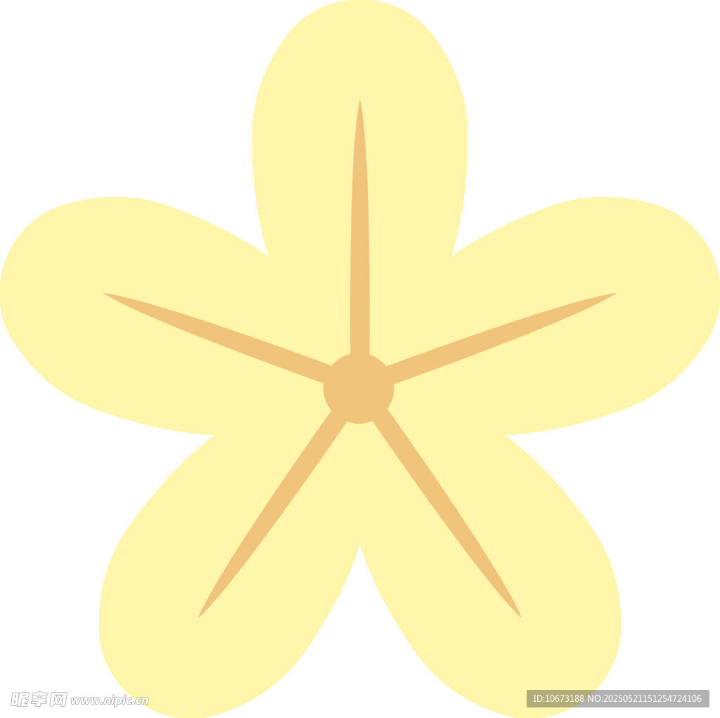 黄色五瓣花朵图标