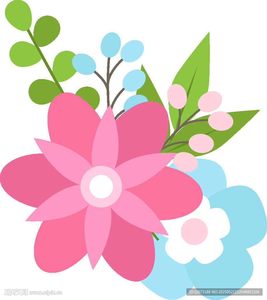 多彩花卉插画