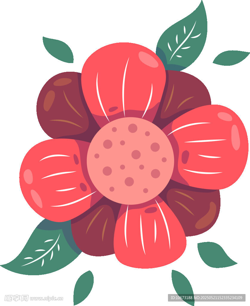 鲜艳手绘花朵插画