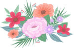 缤纷花卉插画