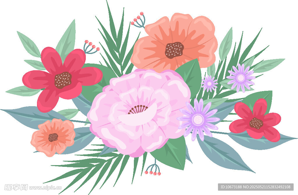 缤纷花卉插画