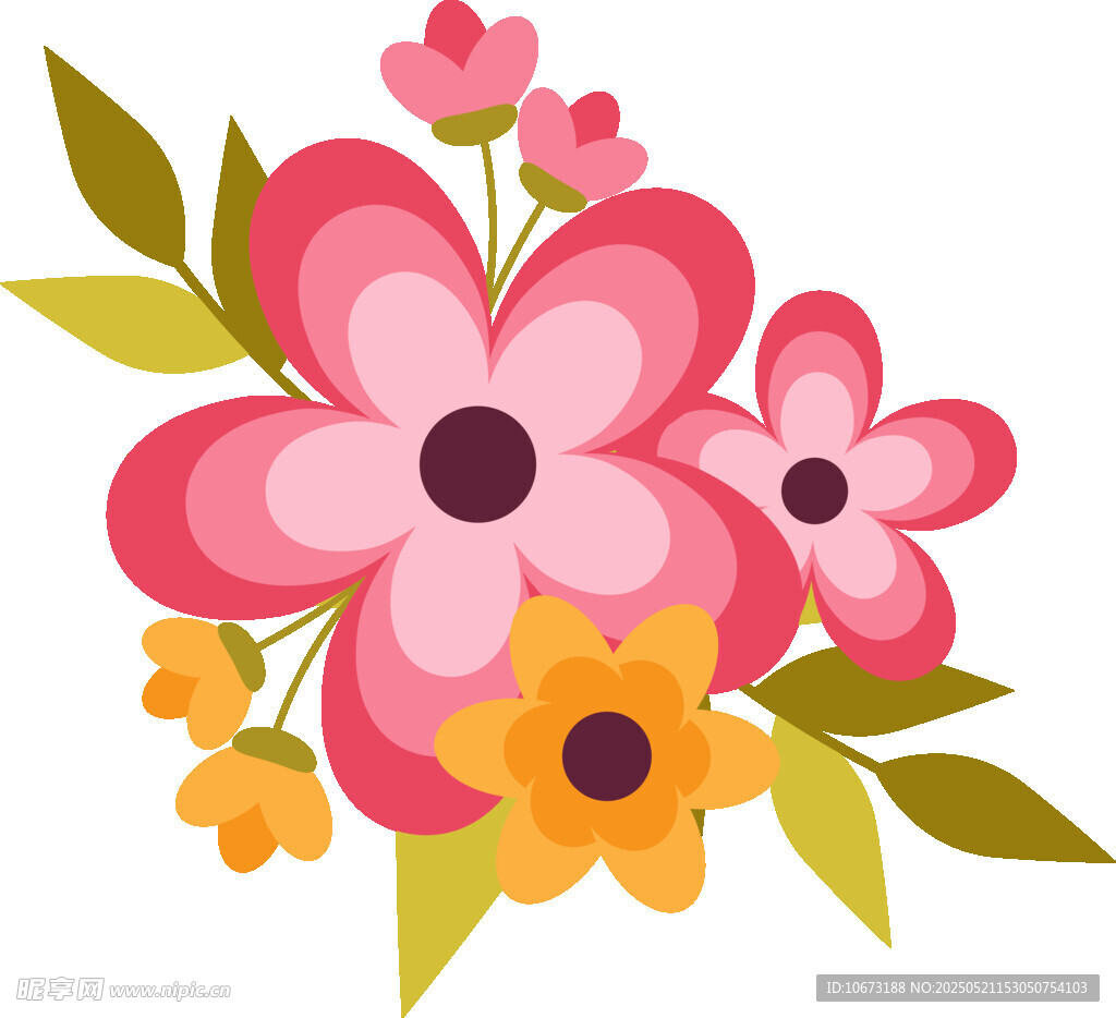 多彩花卉插画