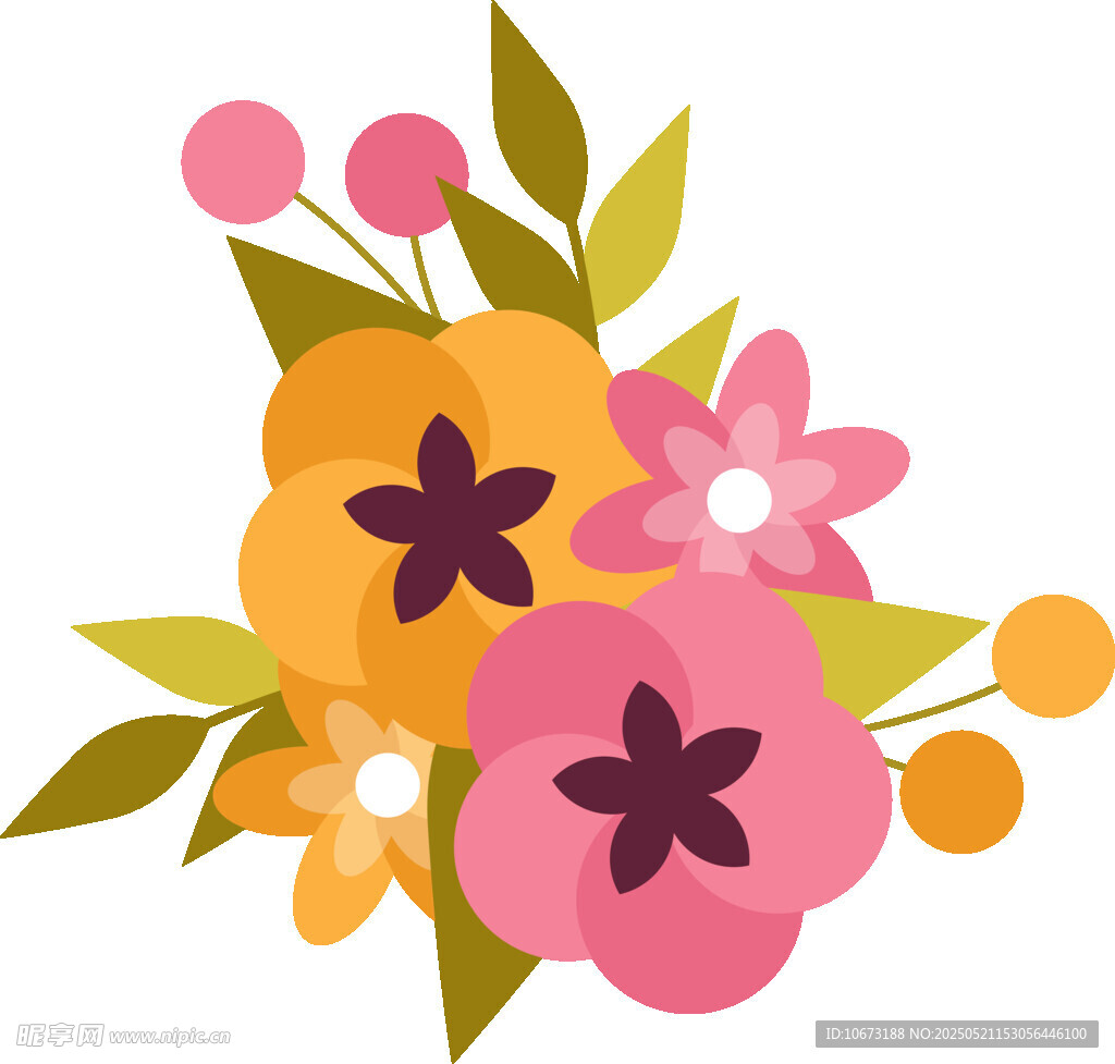 多彩花卉插画