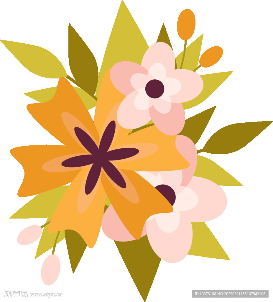 多彩花卉插画