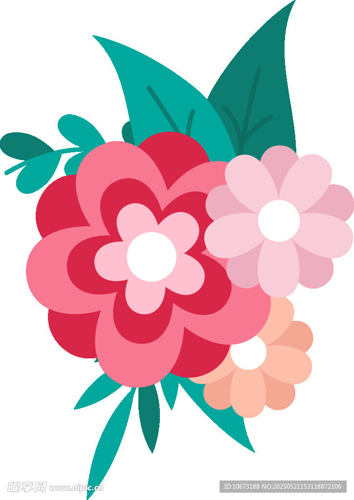 多彩花卉插画