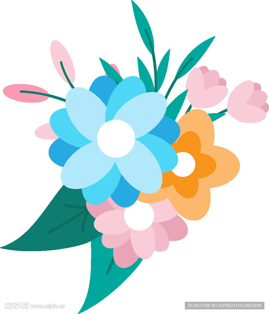 多彩花卉插画