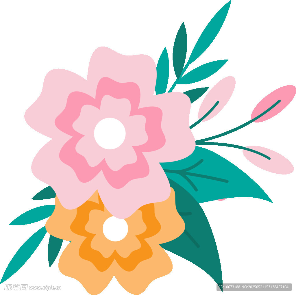多彩花卉插画