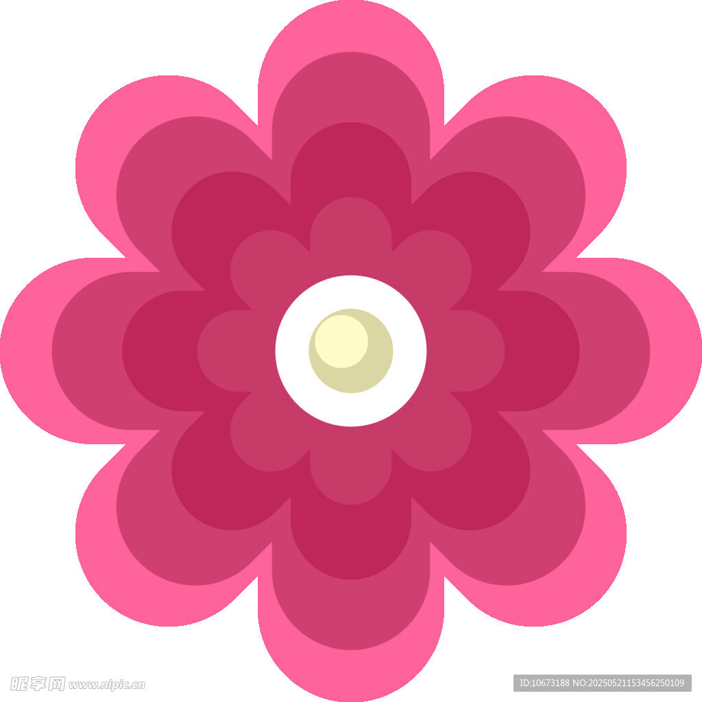 粉色多层花朵图案设计