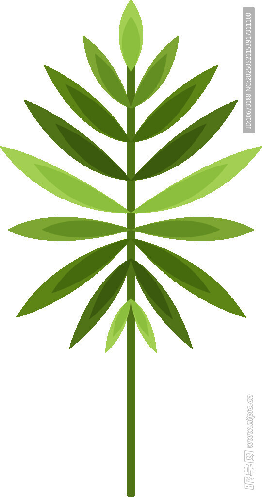简约绿色植物叶片图案