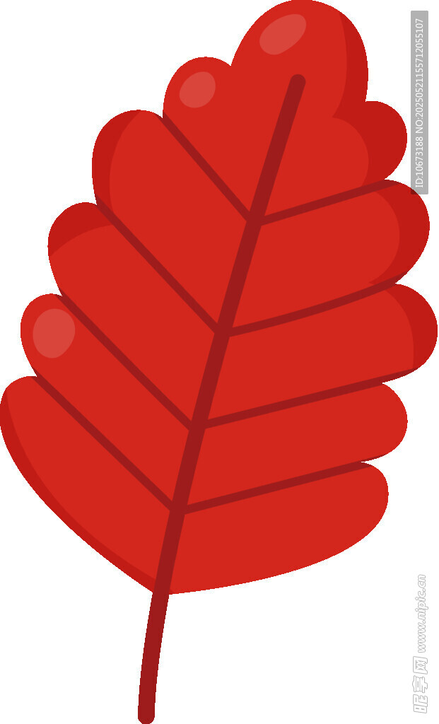 红色单叶片插画