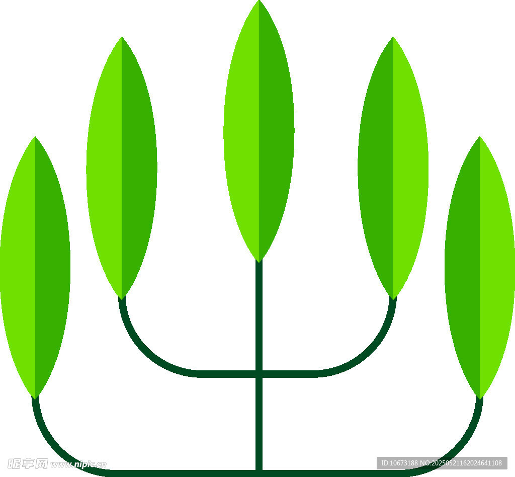 简约绿叶植物图标