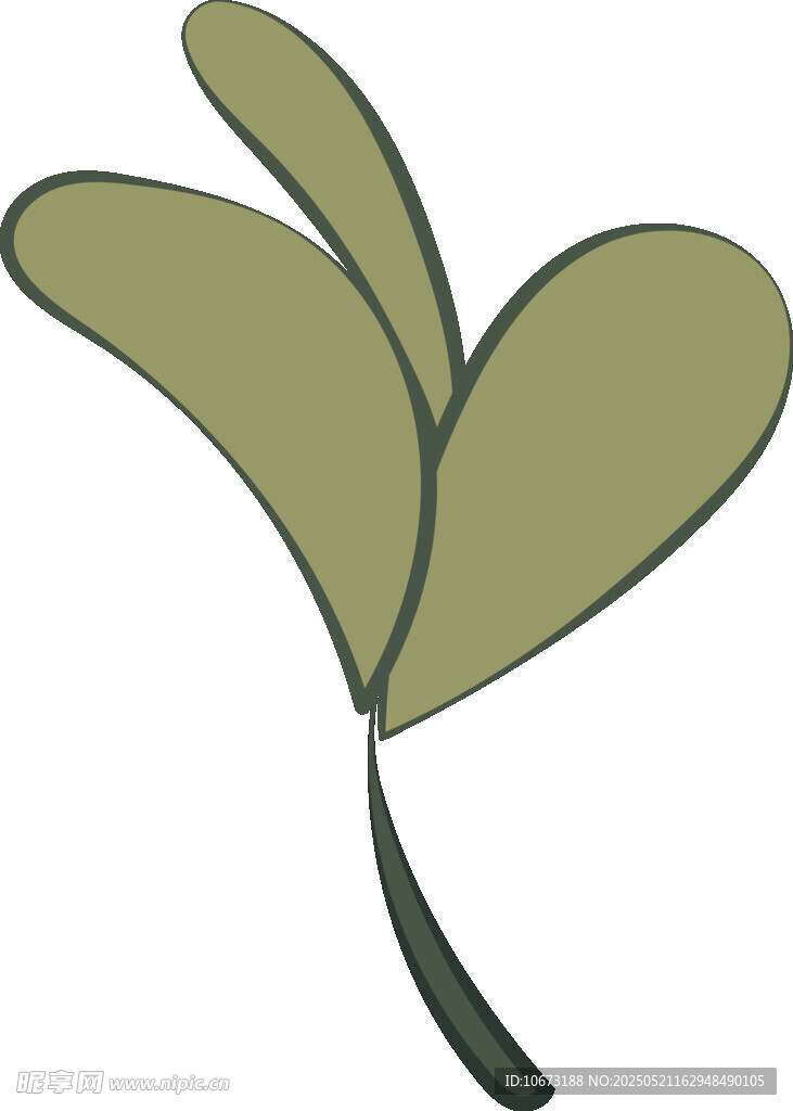 简约手绘绿叶植物图案