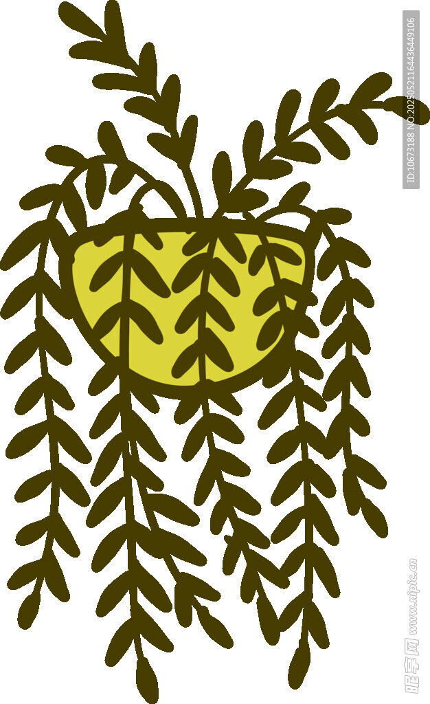 悬挂绿植盆栽插画