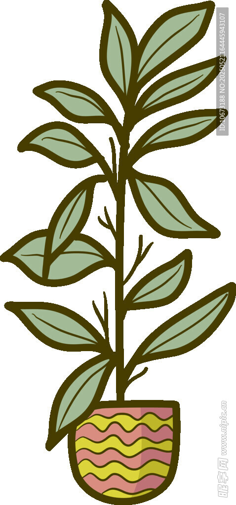 盆栽绿植插画