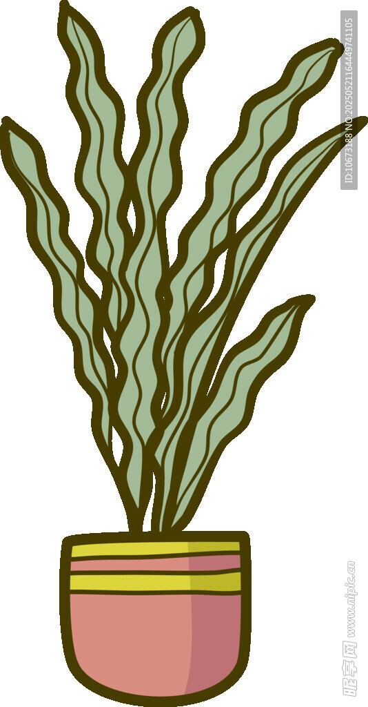 简约风盆栽插画