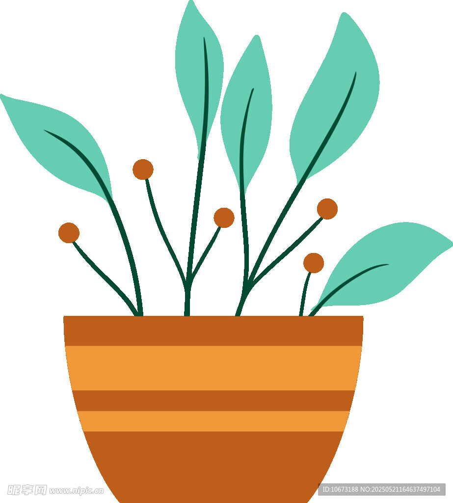 盆栽绿植插画