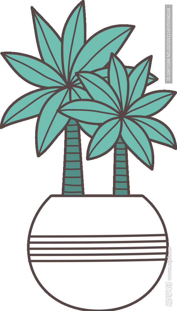 盆栽绿植插画