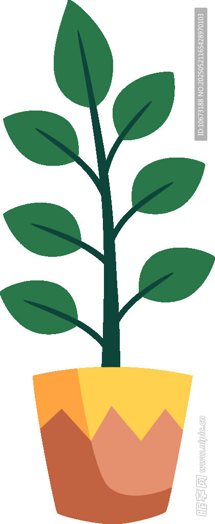 盆栽绿植插画