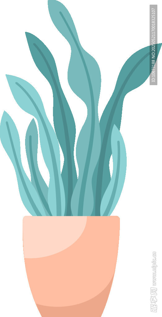 简约盆栽插画