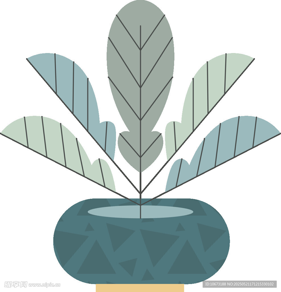 简约盆栽插画