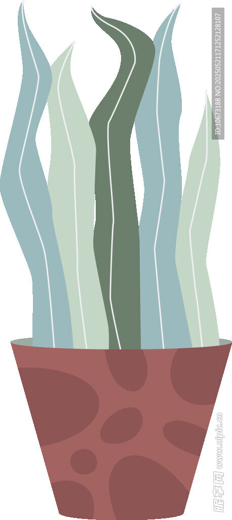 简约盆栽插画