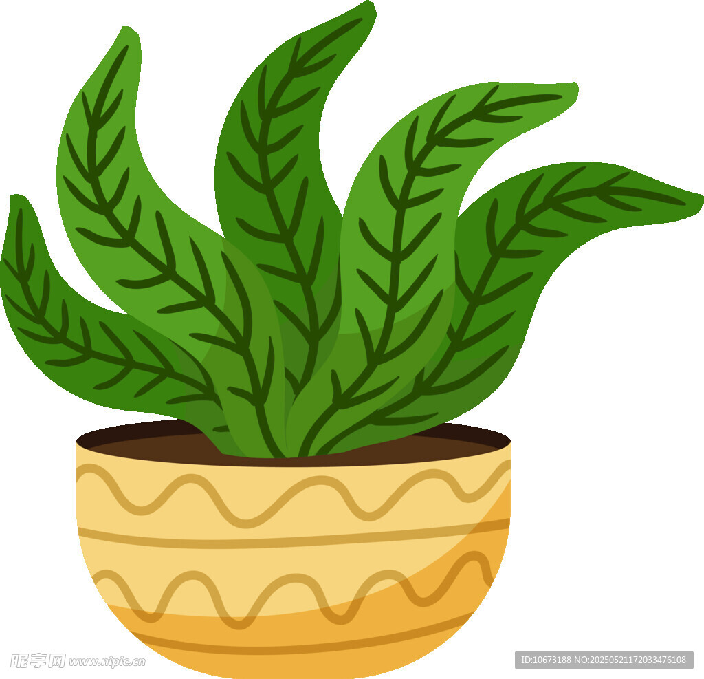 盆栽绿植插画