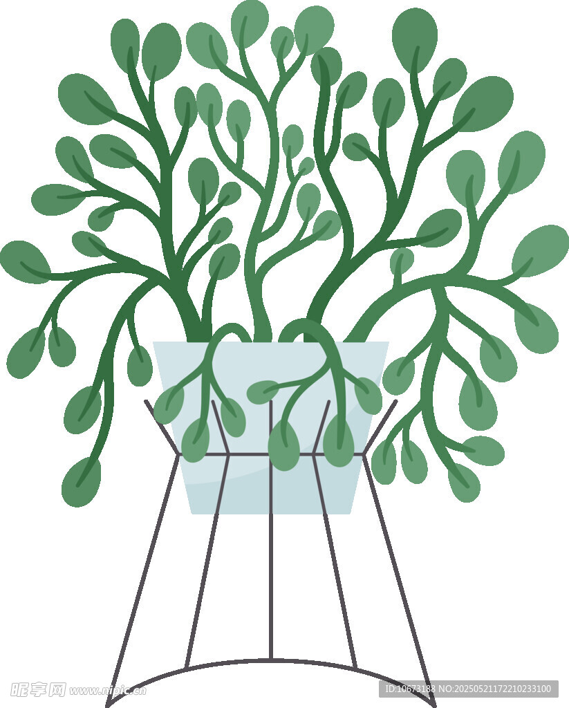 简约绿植盆栽插画设计