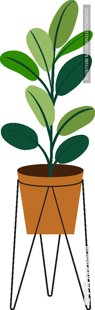 铁艺架上的绿植盆栽